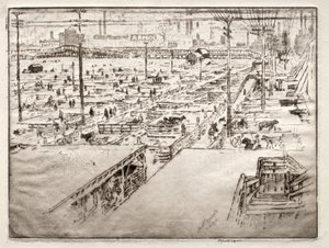 Recinti per il Bestiame, Chicago da Joseph Pennell