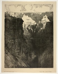 Città al tramonto, nel Grand Canyon