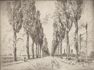 Il viale, Valenciennes, 1910 da Joseph Pennell