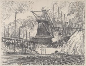 Il grande mulino, Gary, Indiana, 1915 da Joseph Pennell