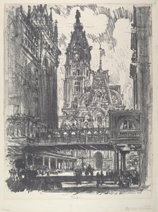 Il municipio e il ponte su Market Street, 1912