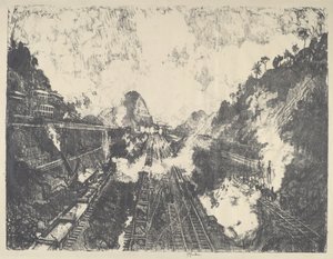 Il taglio, guardando verso Ancon Hill da Joseph Pennell