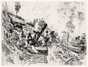 Il Taglio a Bas Obispo, tavola XI da Il Canale di Panama di Joseph Pennell, 1912 da Joseph Pennell