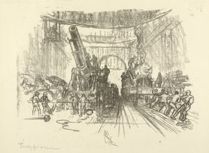 La Serie della Guerra Inglese: W.453. Pronti per la Guerra, 1916 da Joseph Pennell
