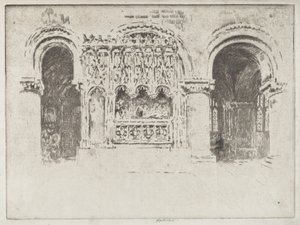 La tomba del fondatore, chiesa di San Bartolomeo il Grande da Joseph Pennell