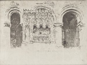 La tomba del fondatore, Chiesa di San Bartolomeo il Grande da Joseph Pennell