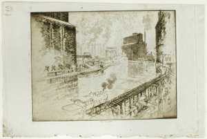 Gli elevatori di grano, Chicago da Joseph Pennell