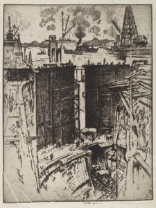 La porta di guardia, chiusa di Gatun, Panama, 1912 (incisione su carta)