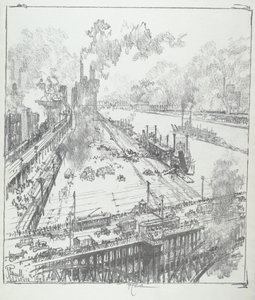 Il molo dal ponte Eads, St. Louis da Joseph Pennell