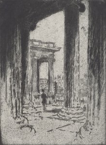 Il portico, British Museum da Joseph Pennell