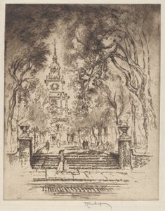 La piazza, Independence Square, Filadelfia da Joseph Pennell