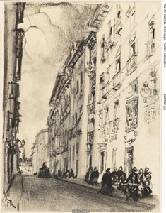 La strada di Cervantes e Lope de Vega, Madrid da Joseph Pennell