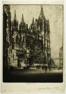 La facciata ovest della cattedrale di Rouen da Joseph Pennell