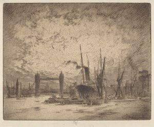Tower Bridge, Sera da Joseph Pennell