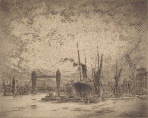 Tower Bridge, Sera da Joseph Pennell