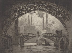 Sotto i ponti, Chicago, 1910 da Joseph Pennell