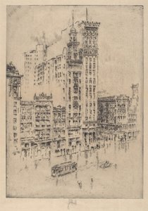 Union Square, giorno di pioggia da Joseph Pennell