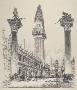 Venezia, ricostruzione del Campanile da Joseph Pennell