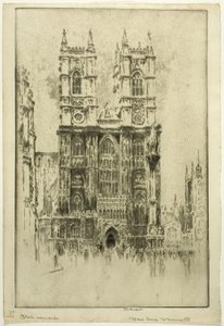 Facciata ovest, Abbazia di Westminster da Joseph Pennell
