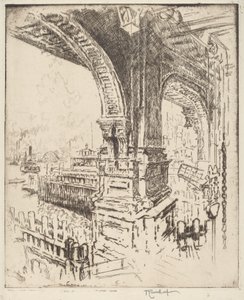 Dentro il Traghetto, Cortlandt Street, New York da Joseph Pennell