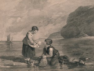 Giovani pescatori di gamberetti, inizio XIX secolo