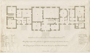 Sandon Hall - Piano del piano principale da Joseph Pickford