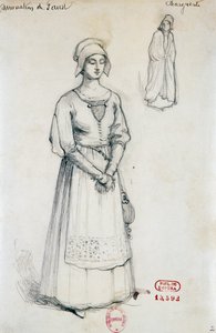 Costume per il personaggio di Margherita in Dannazione di Faust di Hector Berlioz, schizzo di Joseph Porphyre Pinchon (1871-1953) da Joseph Porphyre Pinchon