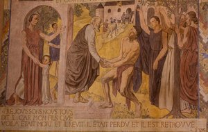 Il figliol prodigo. Affresco nella Cattedrale di Nanterre