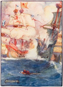 Combattimento navale tra scozzesi e inglesi da Joseph Ratcliffe Skelton