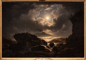 Tempesta nel Golfo di Napoli al chiaro di luna
