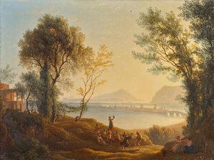 Paesaggio italiano con tramonto da Joseph Rebell