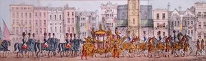 Rappresentazione Panoramica del Progresso Reale della Regina Vittoria attraverso la Città di Londra il 9 novembre 1837 (dettaglio) da Joseph Robins
