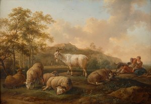 Paesaggio con bestiame al pascolo da Joseph Roos d. Ä.