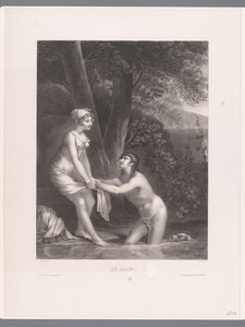 Dafni e Cloe che fanno il bagno da Joseph Rose Lemercier