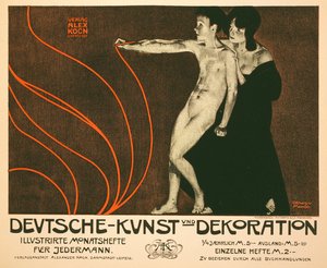 Riproduzione di un poster pubblicitario per Deutsche Kunst und Dekoration, una rivista mensile illustrata per tutti, 1898