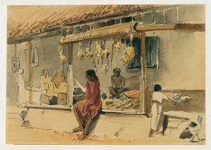 Venditore di polli a Point de Galle a Ceylon (Sri Lanka)