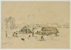Villaggio Maori sul fiume Mangatawhiri, Auckland (Nuova Zelanda) da Joseph Selleny