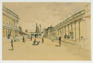 Strada a Madras con un tempio