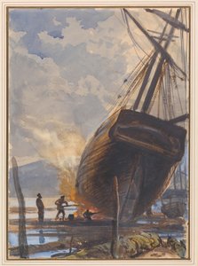 Calafataggio della Goletta, Porto di Falmouth da Joseph Severn