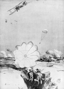 Aereo che rifornisce di munizioni la linea del fronte britannica, Prima Guerra Mondiale da Joseph Simpson