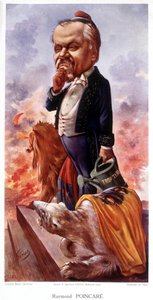 Caricatura su Raymond Poincaré e la situazione dei Balcani - di Sirat da Joseph Sirat