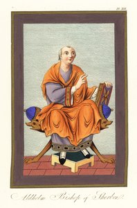 Aldhelm, Vescovo di Sherborn c639-709 (incisione)