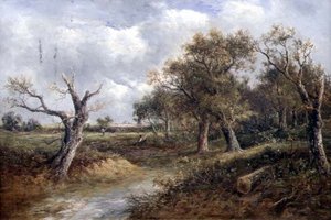 Paesaggio con albero morente