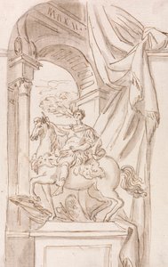 Studio della statua di Carlo Magno di Agostino Cornacchini, Basilica di San Pietro, Roma