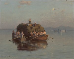 Barca di fieno sul Chiemsee da Joseph Wopfner