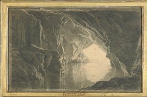 Una grotta nel Golfo di Salerno, sera, c.1800 da Joseph Wright of Derby