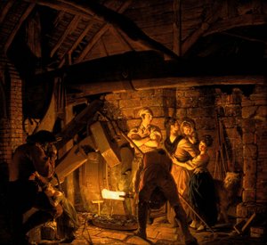 Una fucina di ferro da Joseph Wright of Derby