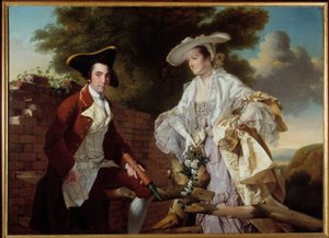 Ritratto del cartografo Peter Perez Burdett (1735-1793) e sua moglie Hannah da Joseph Wright of Derby