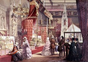 Grande Esposizione: Corte medievale, progettata da Pugin, 1851 da Joseph after Nash