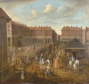 Piazza e mercato di Covent Garden da Joseph van Aken